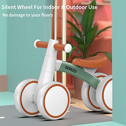 SEREED Baby Balance Bike for 1 Year Old Boys Girls 12-24 Month Toddler, 4 Wheels Toddler First Birthday Gifts