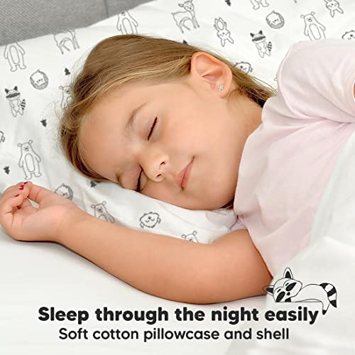 Toddler Pillow with Pillowcase - 13x18 My Little Dreamy Pillow, Organic Cotton Toddler Pillows for Sleeping, Kids Pillow, Travel Pillows, Mini Pillow, Nursery Pillow, Toddler Bed Pillow (KeaFriends)